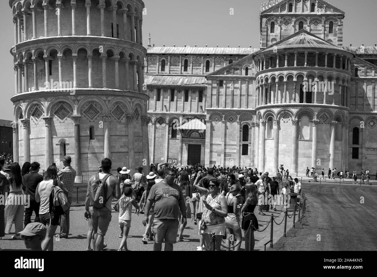 la torre principale di pisa nella piazza dei miracoli (piazza dei miracoli) in toscana Foto Stock