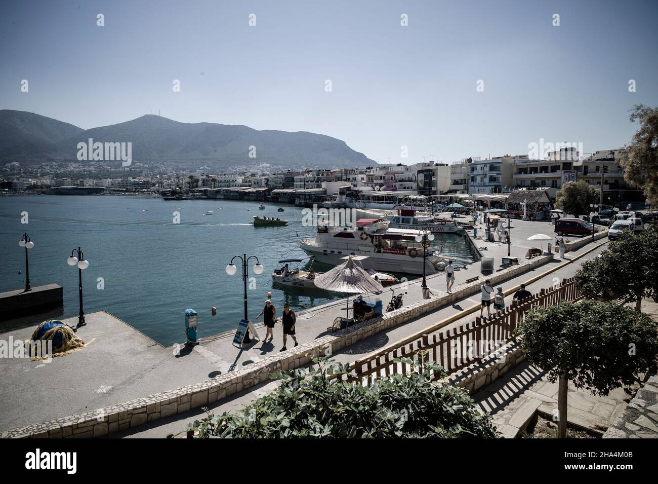 strade affascinanti della città vecchia a limin vicino a chersonissou. creta isola, grecia Foto Stock