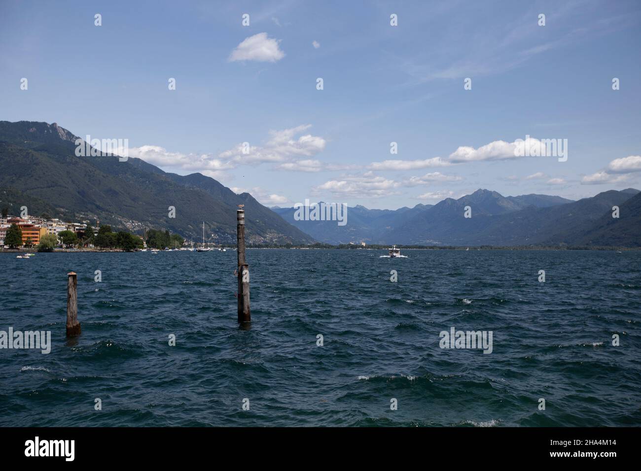 passeggiata lungo locarno sulle rive del lago maggiore locarno,canton ticino,svizzera Foto Stock