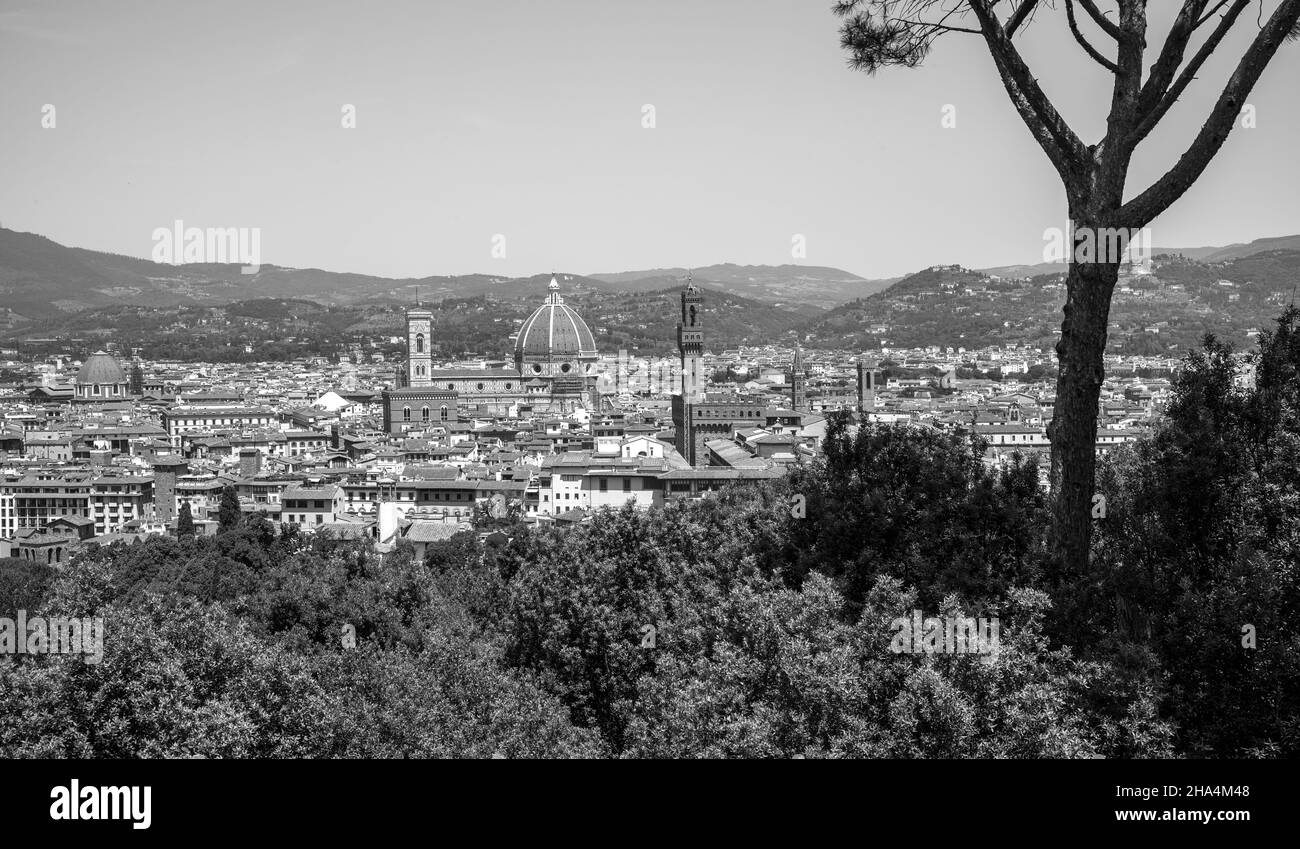 fantastica vista sulla città di firenze, dal forte di belvedere Foto Stock