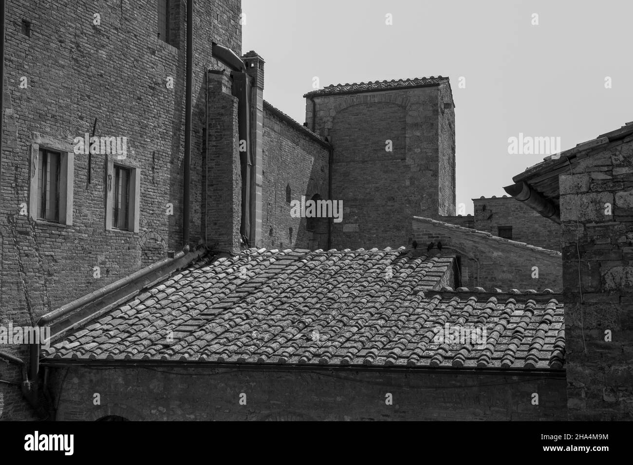 via vecchia di san gimignano, toscana, italia. san gimignano è una tipica città medievale toscana in italia. Foto Stock