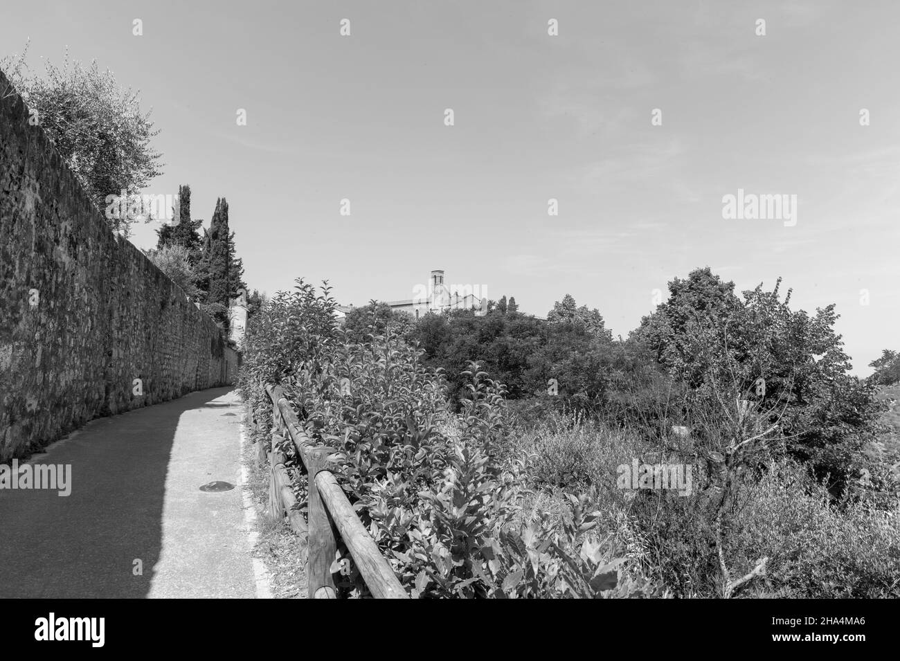via vecchia di san gimignano, toscana, italia. san gimignano è una tipica città medievale toscana in italia. Foto Stock