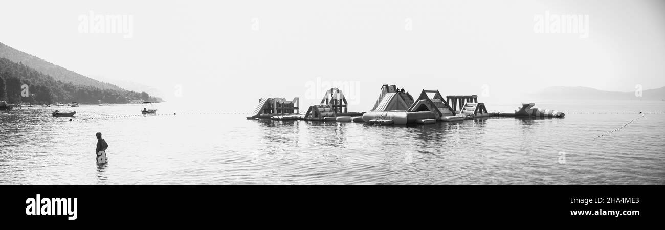 vita di spiaggia in croazia Foto Stock