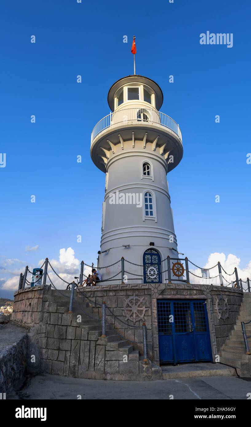 Faro di Alanya, Turchia Foto Stock