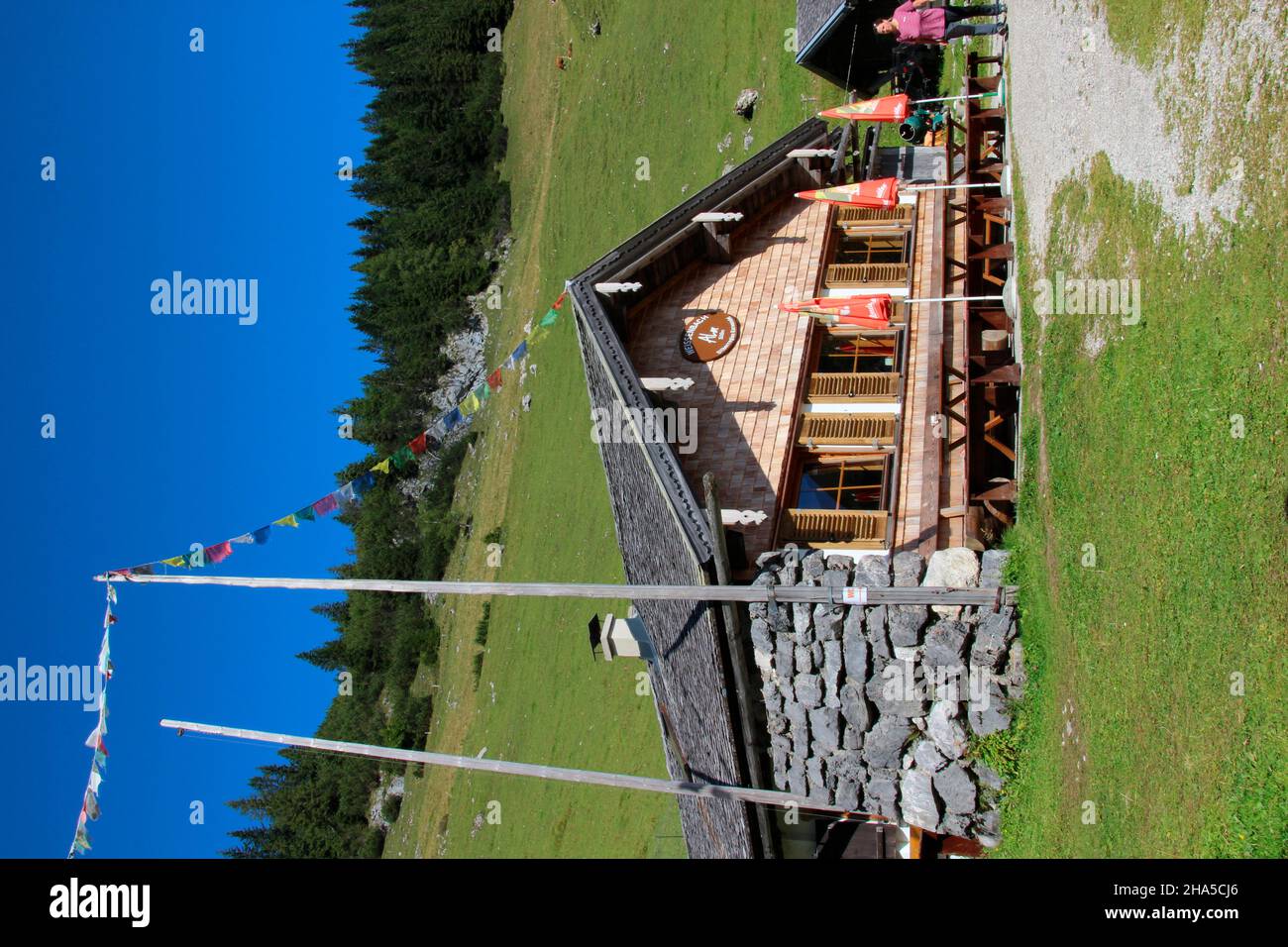 da achensee,maurach attraverso la weißenbachtal fino al weißenbachalm (1607m) tra il stanser joch e bärenkopf, tirolo, austria Foto Stock