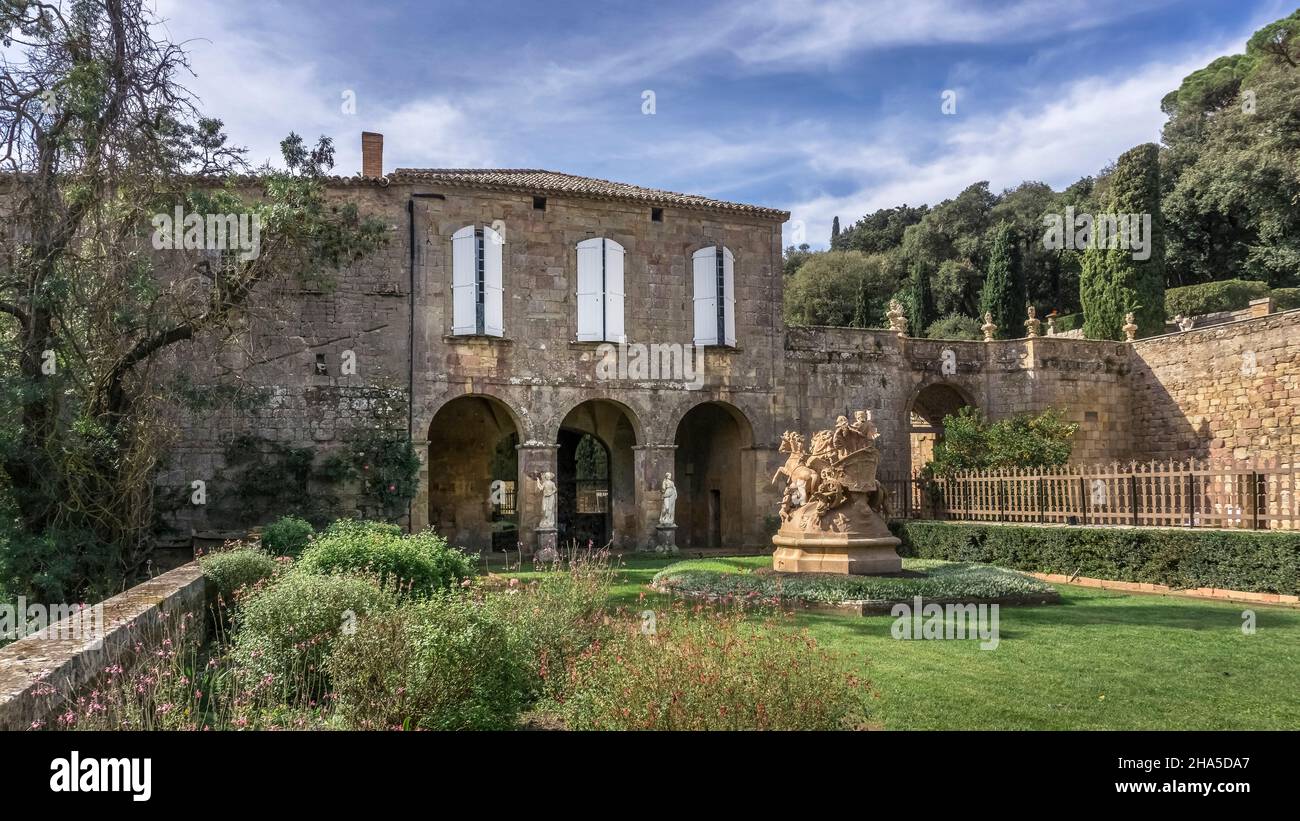 abbazia di sainte marie de fontfroide vicino a narbonne. ex abbazia cistercense fondata nel 1093. Foto Stock