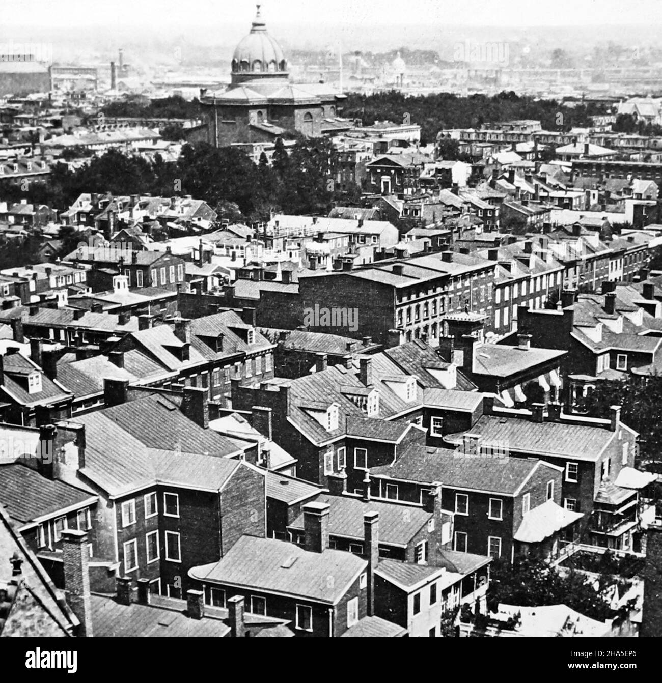 Panorama di Philadelphia, USA, periodo vittoriano Foto Stock
