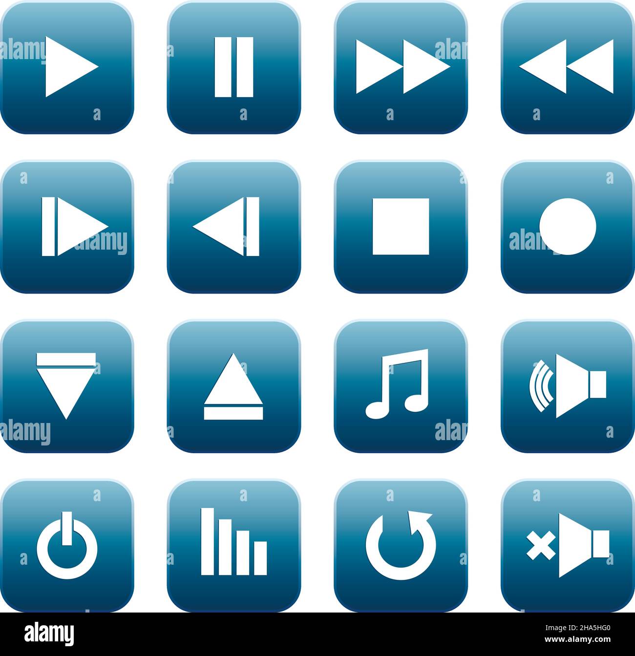 Set di icone del lettore multimediale, illustrazione vettoriale Illustrazione Vettoriale