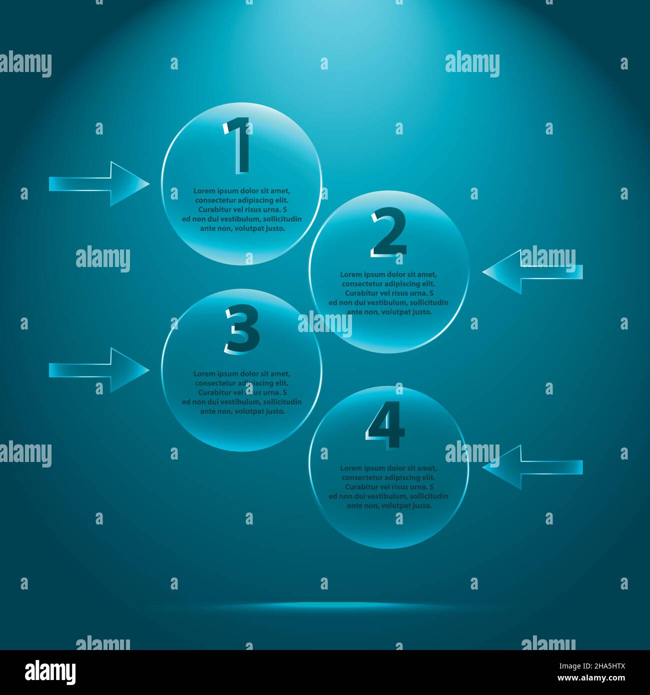 Elementi rotondi in vetro di infografia, illustrazione vettoriale Illustrazione Vettoriale