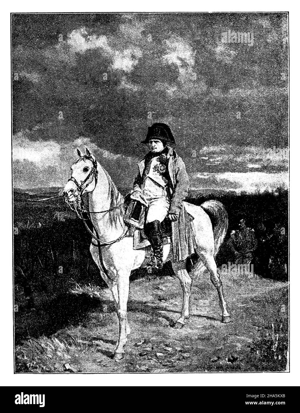 Napoleone Bonaparte a cavallo , (rivista, 1884) Foto Stock