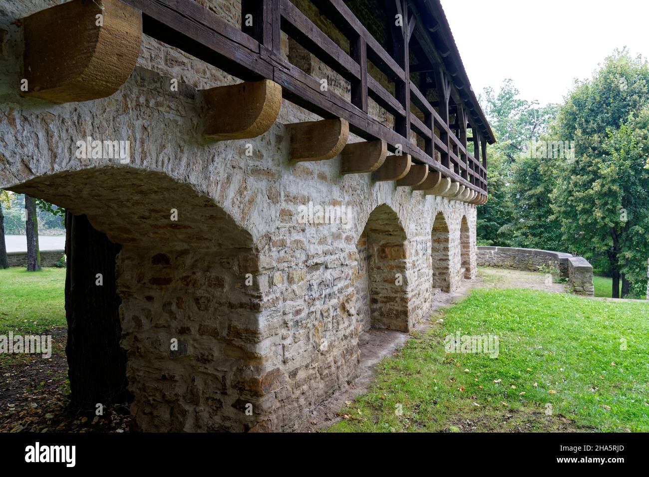 mura della città e porte della città in zeitz, burgenlandkreis, sassonia-anhalt, germania Foto Stock