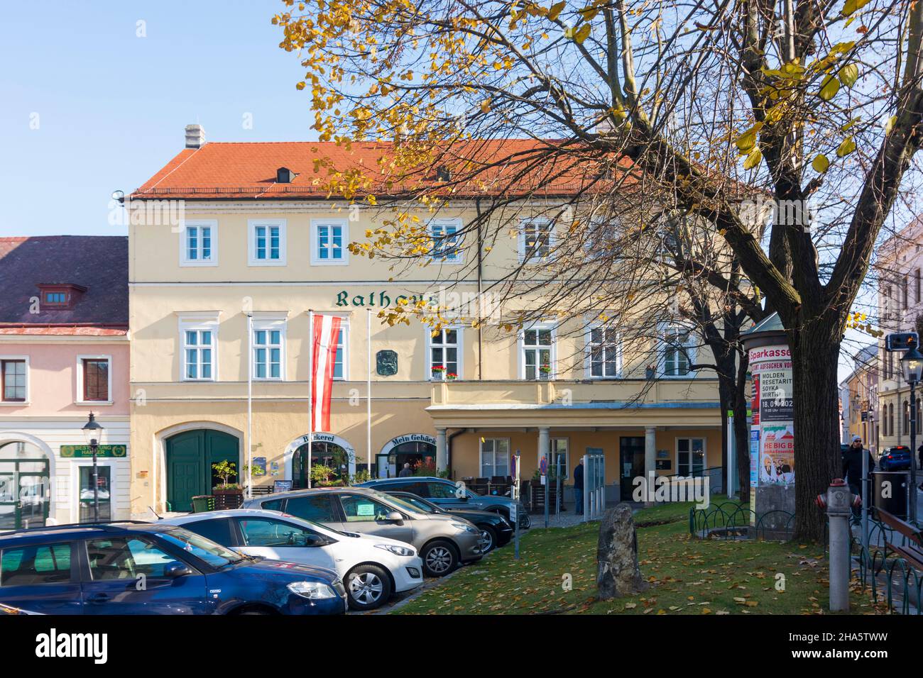 hainburg an der donau, municipio a donau, niederösterreich / bassa austria, austria Foto Stock