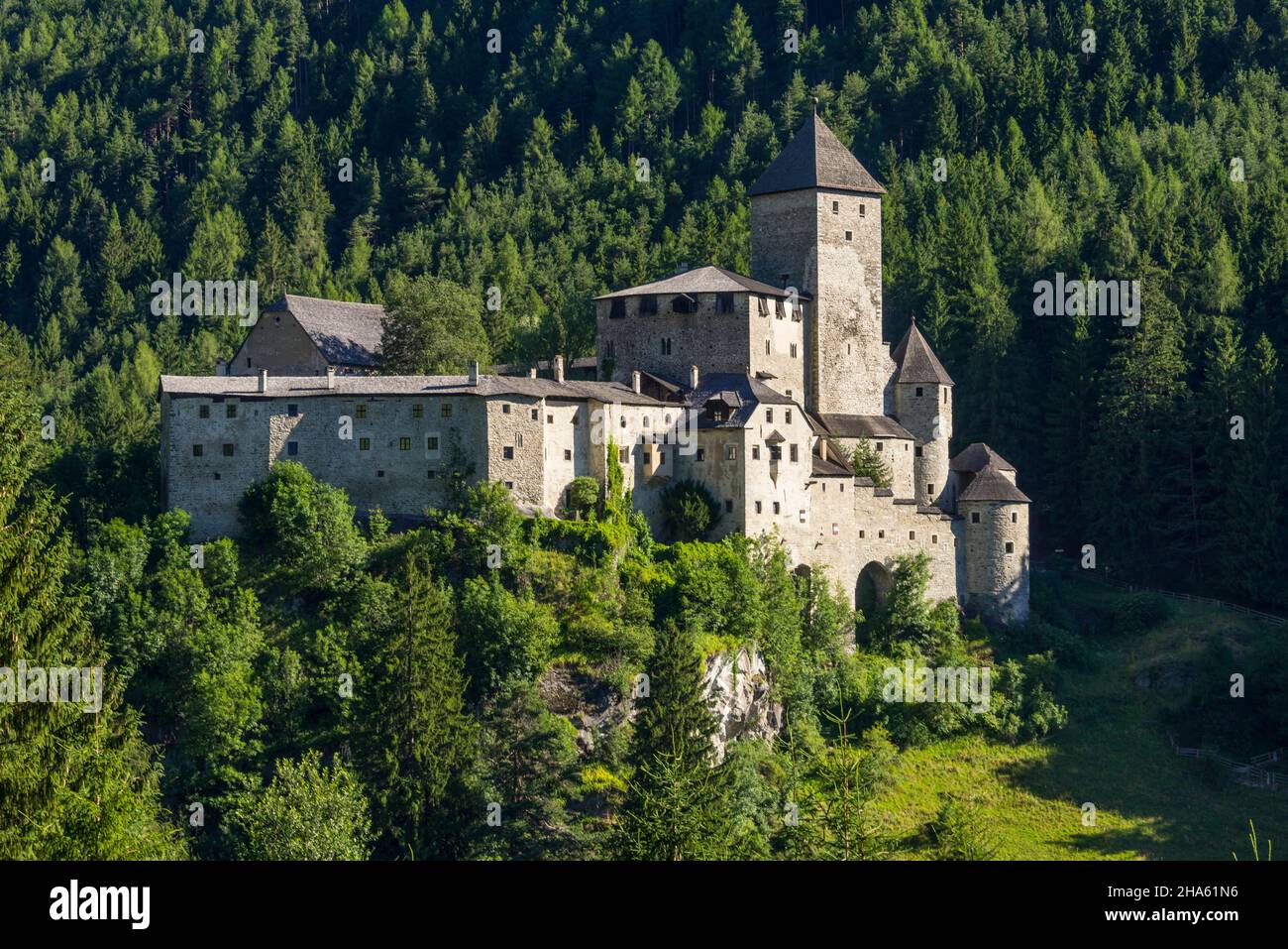 italia,alto adige,trentino-alto adige,alto adige,pustertal,ahrntal,sabbia a taufers,campo,castello di taufers Foto Stock