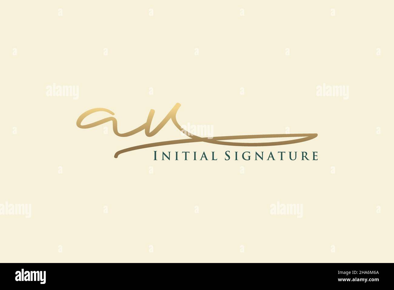 AV Letter Signature Logo Template elegante logo di design. Disegno a mano Calligraphy Lettering Vector Illustration. Illustrazione Vettoriale