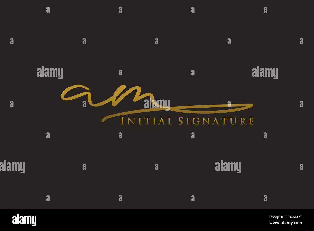 LOGO AM Letter Signature Template elegante. Disegno a mano Calligraphy ...