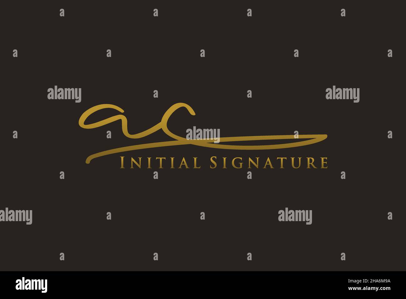 Modello di logo AC Letter Signature Logo elegante. Disegno a mano Calligraphy Lettering Vector Illustration. Illustrazione Vettoriale