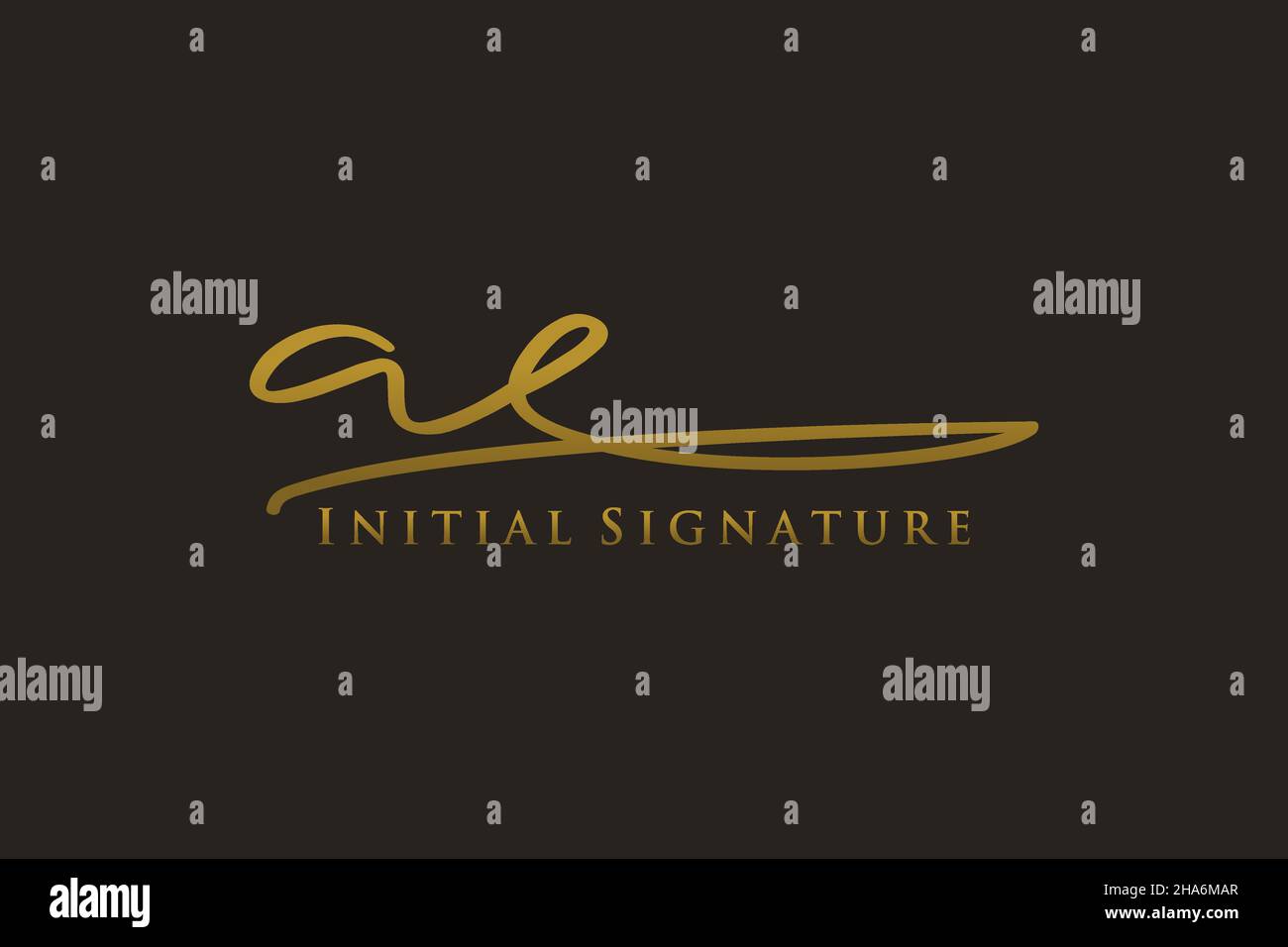 AE Letter Signature Logo Template elegante logo di design. Disegno a mano Calligraphy Lettering Vector Illustration. Illustrazione Vettoriale