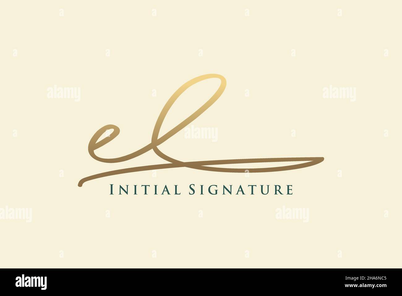 LOGO EL Letter Signature Template elegante design logo. Disegno a mano ...