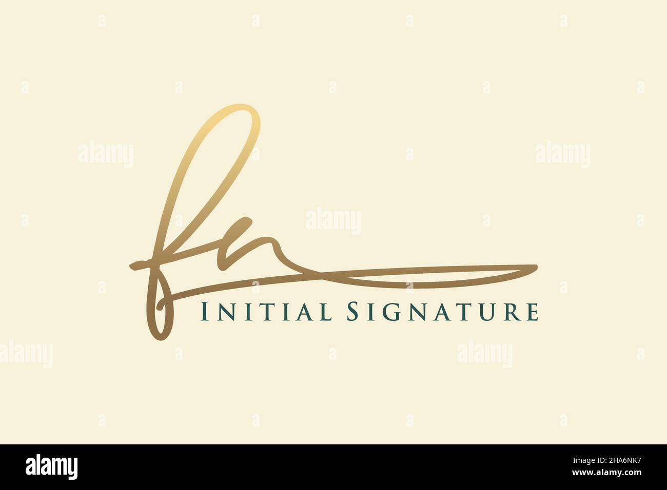 FN Letter Signature Logo Template elegante logo di design. Disegno a mano Calligraphy Lettering Vector Illustration. Illustrazione Vettoriale
