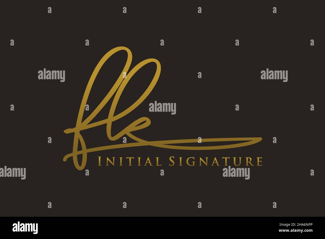 FK Letter Signature Logo Template elegante logo di design. Disegno a mano Calligraphy Lettering Vector Illustration. Illustrazione Vettoriale