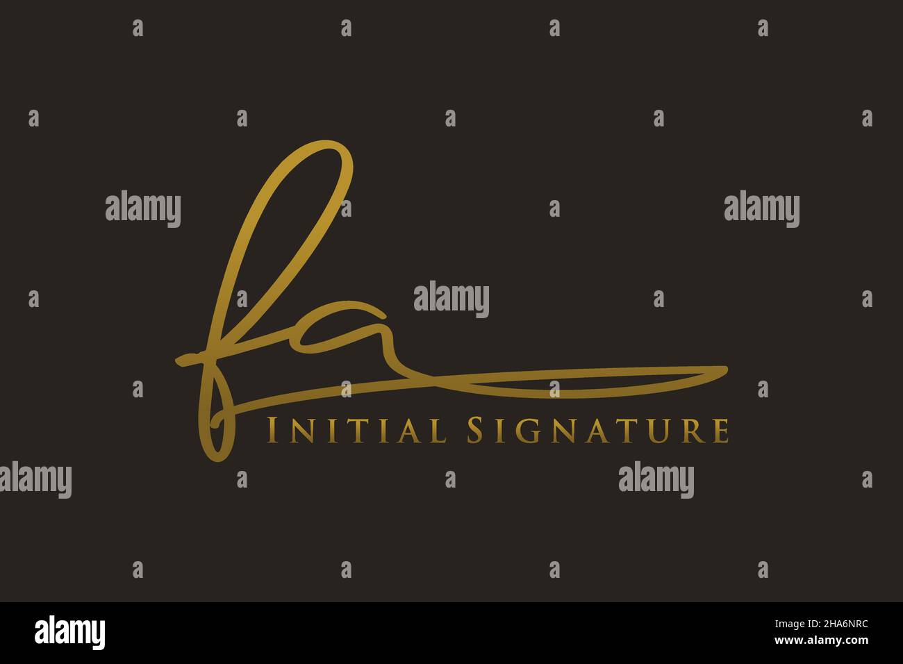 Modello di logo firmato fa Letter Logo elegante. Disegno a mano Calligraphy Lettering Vector Illustration. Illustrazione Vettoriale