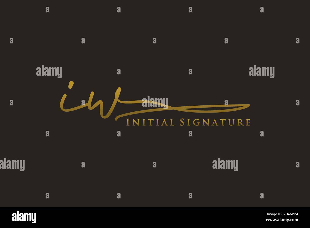 IW Letter Signature Logo Template elegante logo di design. Disegno a mano Calligraphy Lettering Vector Illustration. Illustrazione Vettoriale