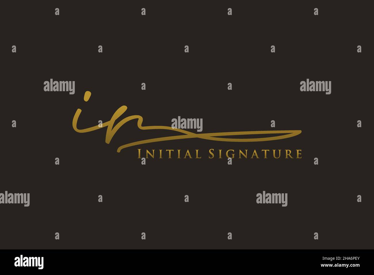 Logo IR Letter Signature Template elegante design logo. Disegno a mano Calligraphy Lettering Vector Illustration. Illustrazione Vettoriale