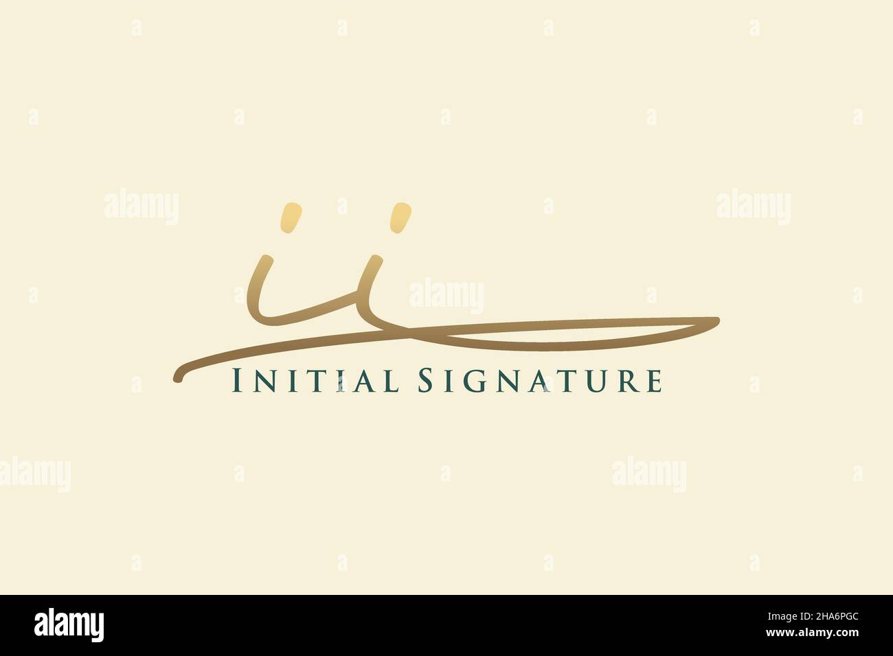 II lettera Signature Logo Template elegante logo di design. Disegno a mano Calligraphy Lettering Vector Illustration. Illustrazione Vettoriale