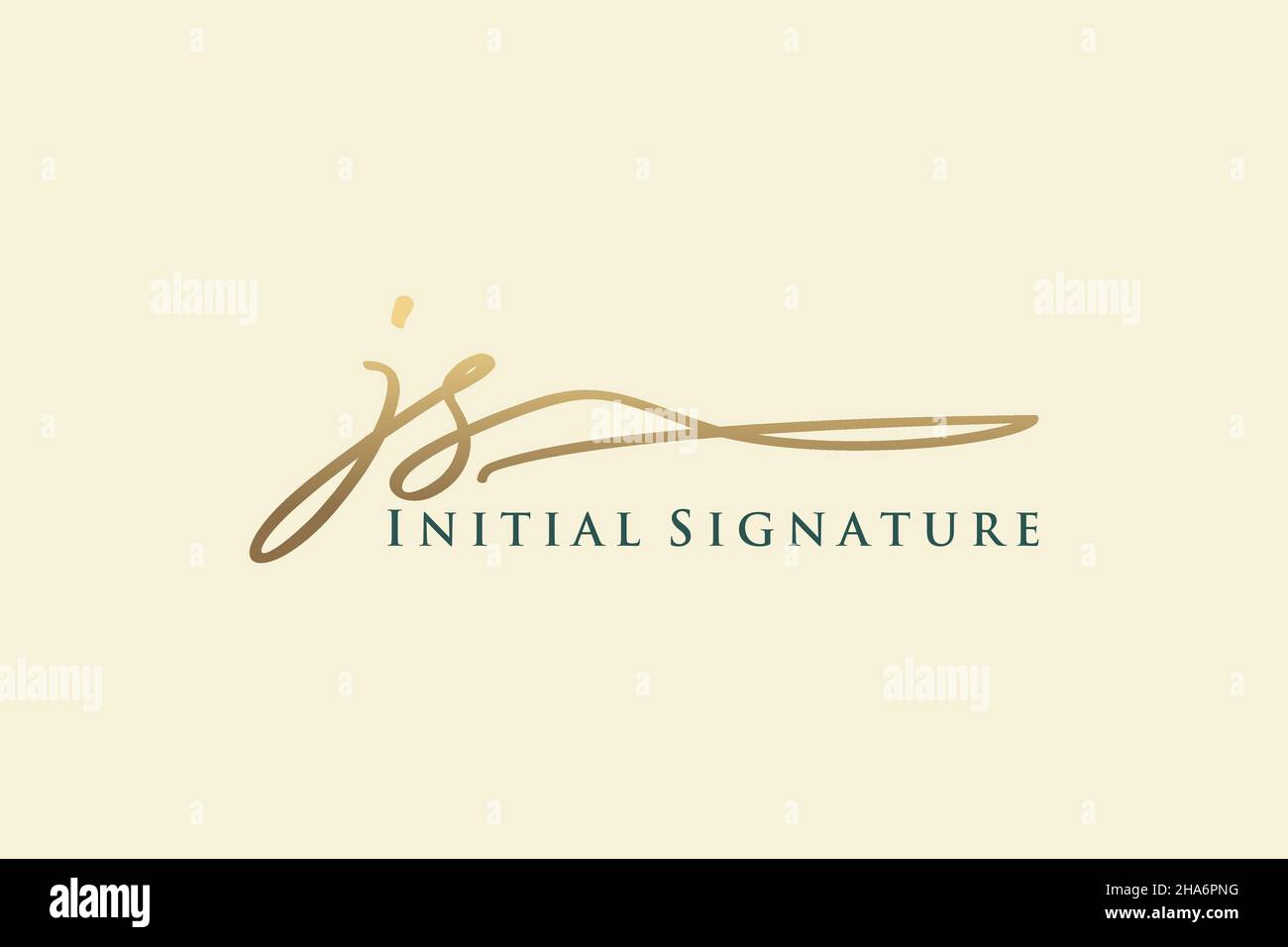 Logo JS Letter Signature Template elegante design. Disegno a mano ...