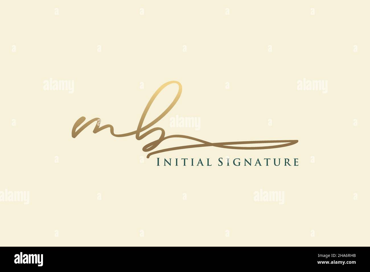 Modello di logo con firma MB Letter elegante logo di design. Disegno a mano Calligraphy Lettering Vector Illustration. Illustrazione Vettoriale