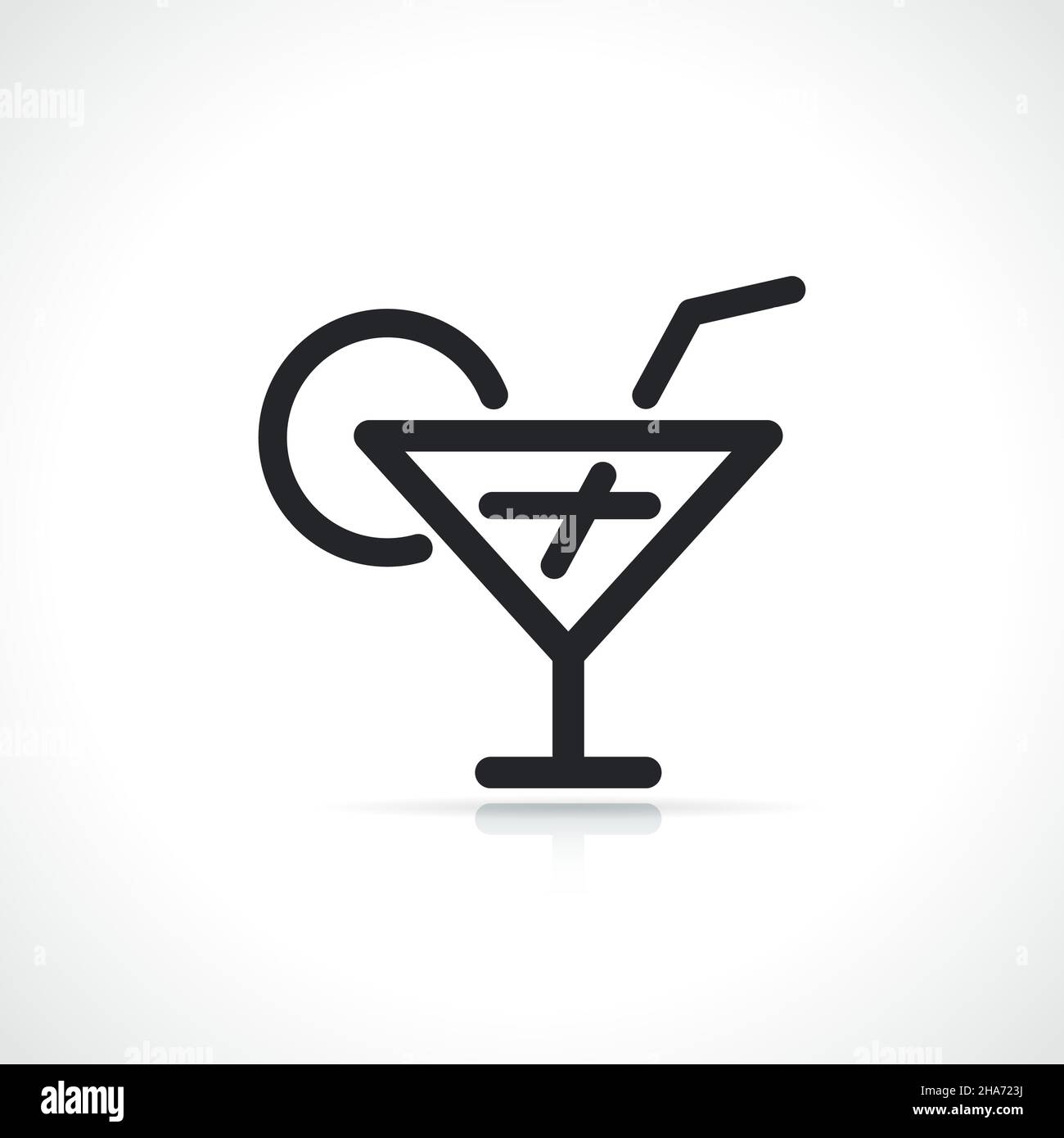 cocktail o drink sottile icona isolato Illustrazione Vettoriale