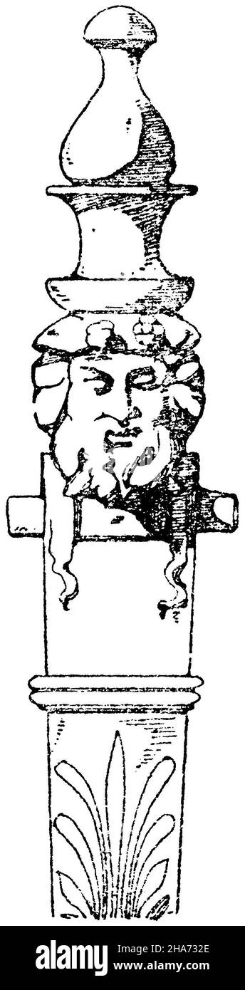 Parte superiore di un antico erma. Appartenente al ritrovo d'argento di Hildesheim. Museo di Berlino. Ovviamente da un treppiede romano., , ML (libro di modelli, ) Foto Stock