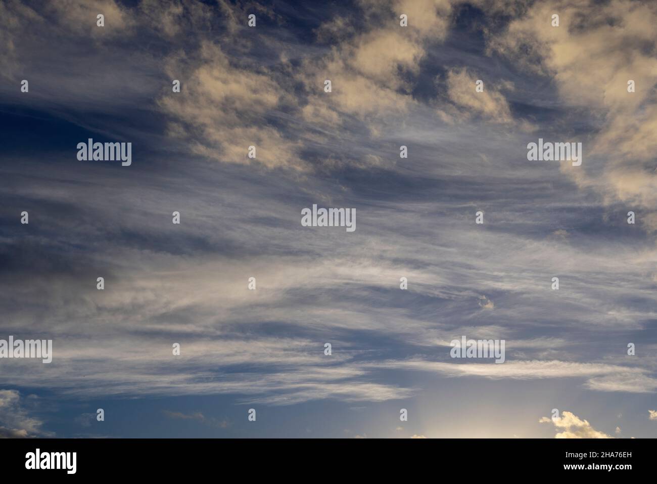 Nuvole ad alta quota contro un cielo blu Foto Stock