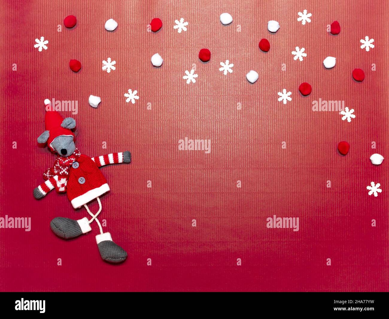 Decorazioni natalizie in fibra di sisal con spazio per un testo. Foto Stock