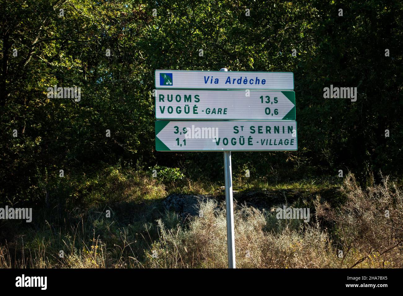 Via Ardeche direzione in Francia Foto Stock