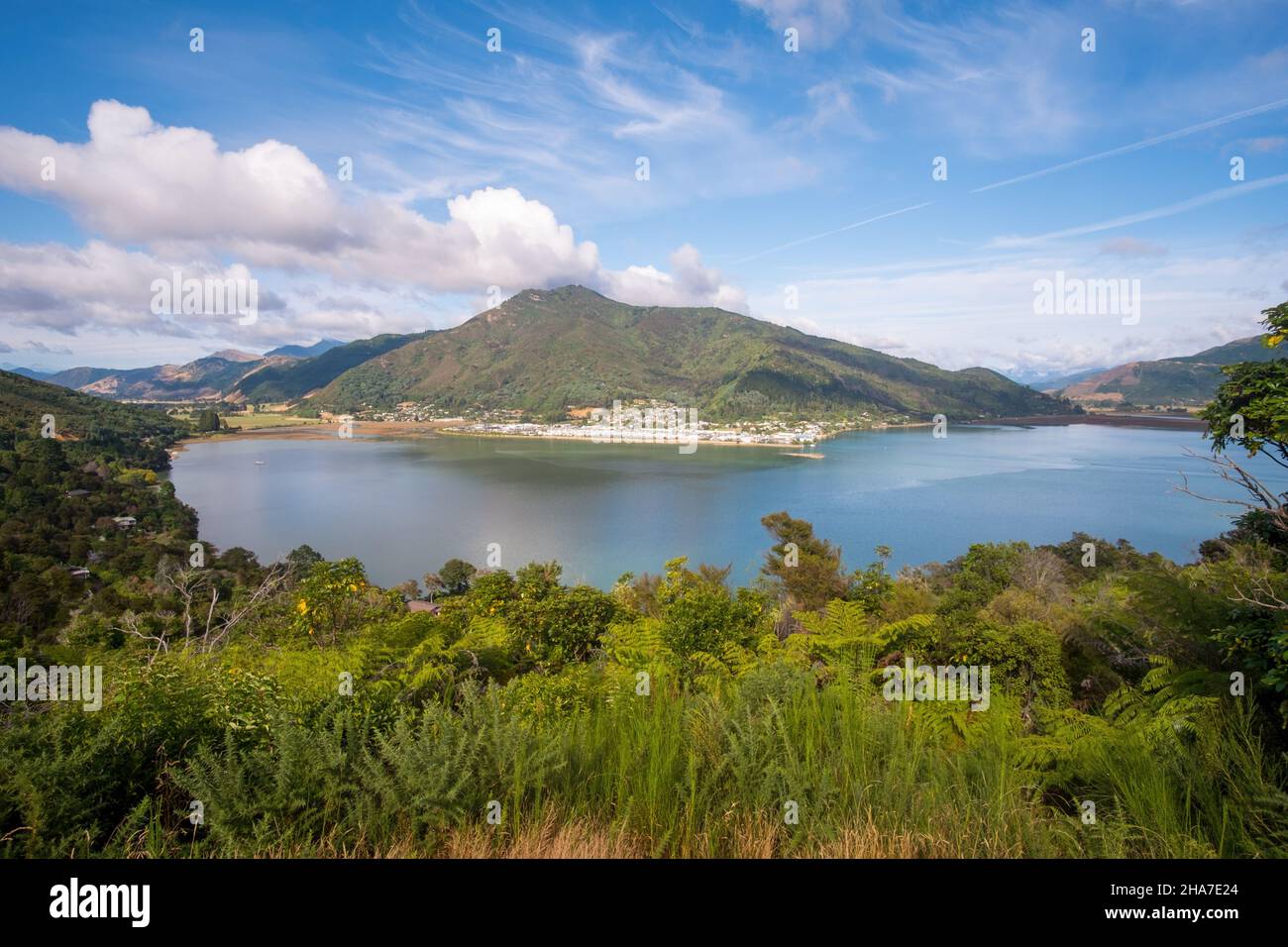 Bella vista a Governors Bay, Nuova Zelanda durante dayli Foto Stock