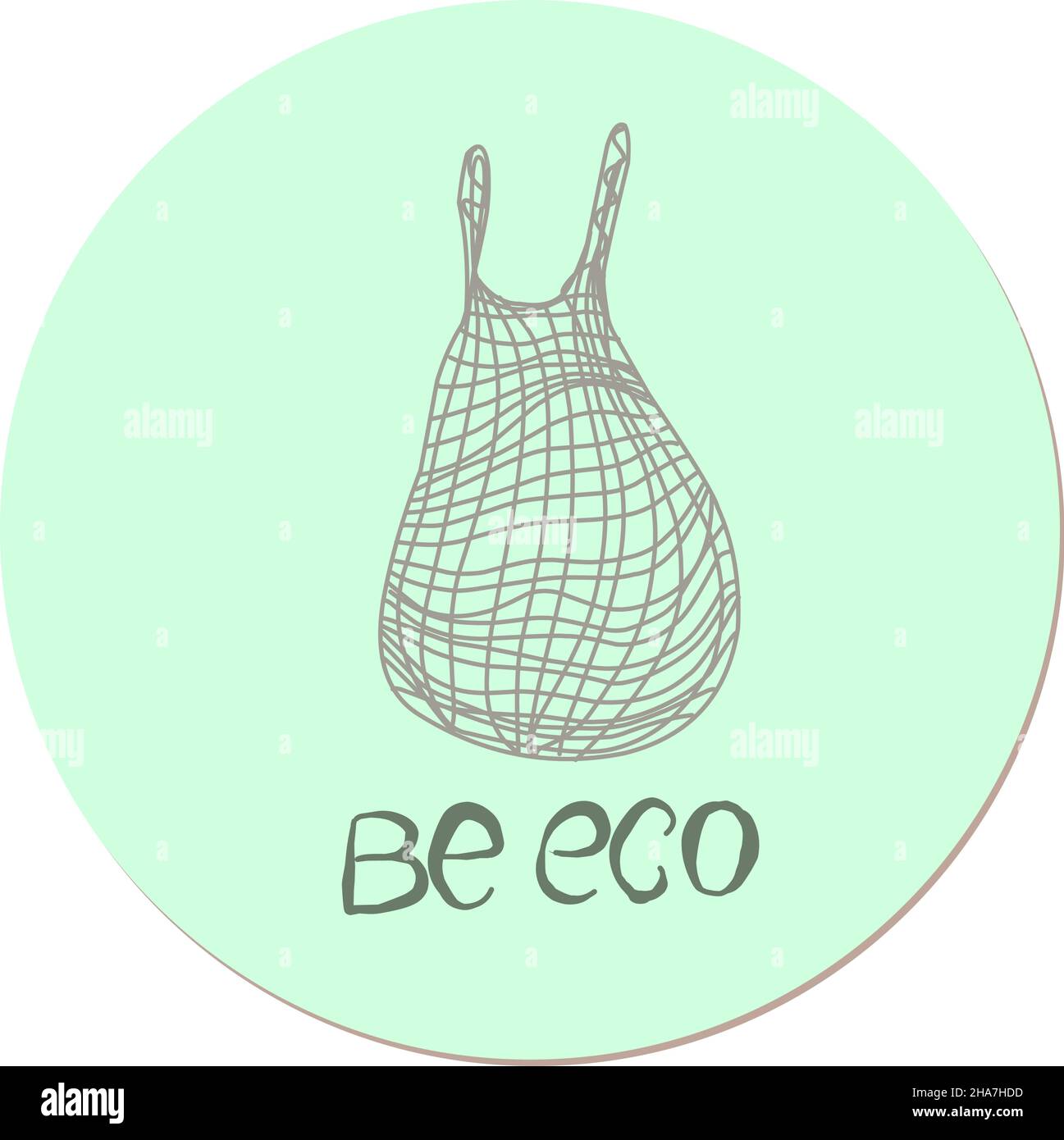 Borsa. Borsa ecologica. Palle per verdure, cereali e caramelle. Attività ecologica. Protezione ambientale. Illustrazione vettoriale sul tema del consumo intelligente Illustrazione Vettoriale