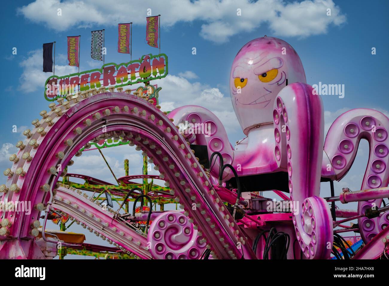 Attrazione Octopus Funfair in Spagna Foto Stock