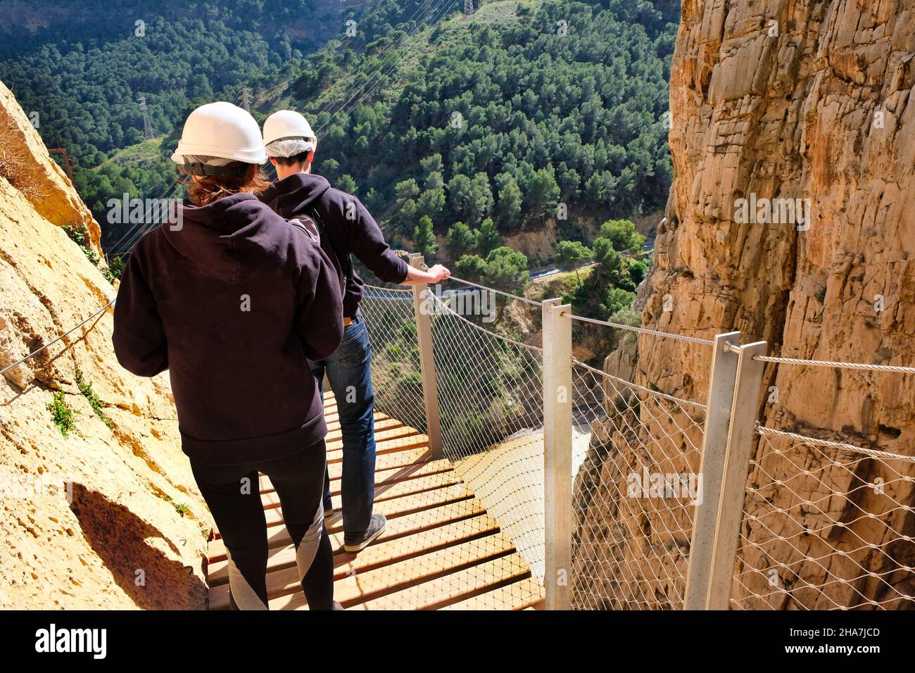 Caminito del Rey Dangeour pista in Spagna Foto Stock