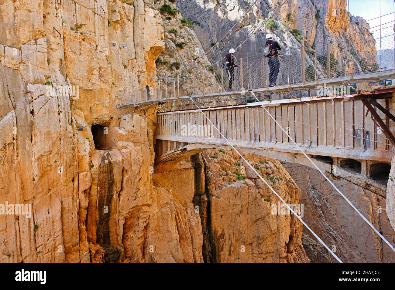 Caminito del Rey Dangeour pista in Spagna Foto Stock