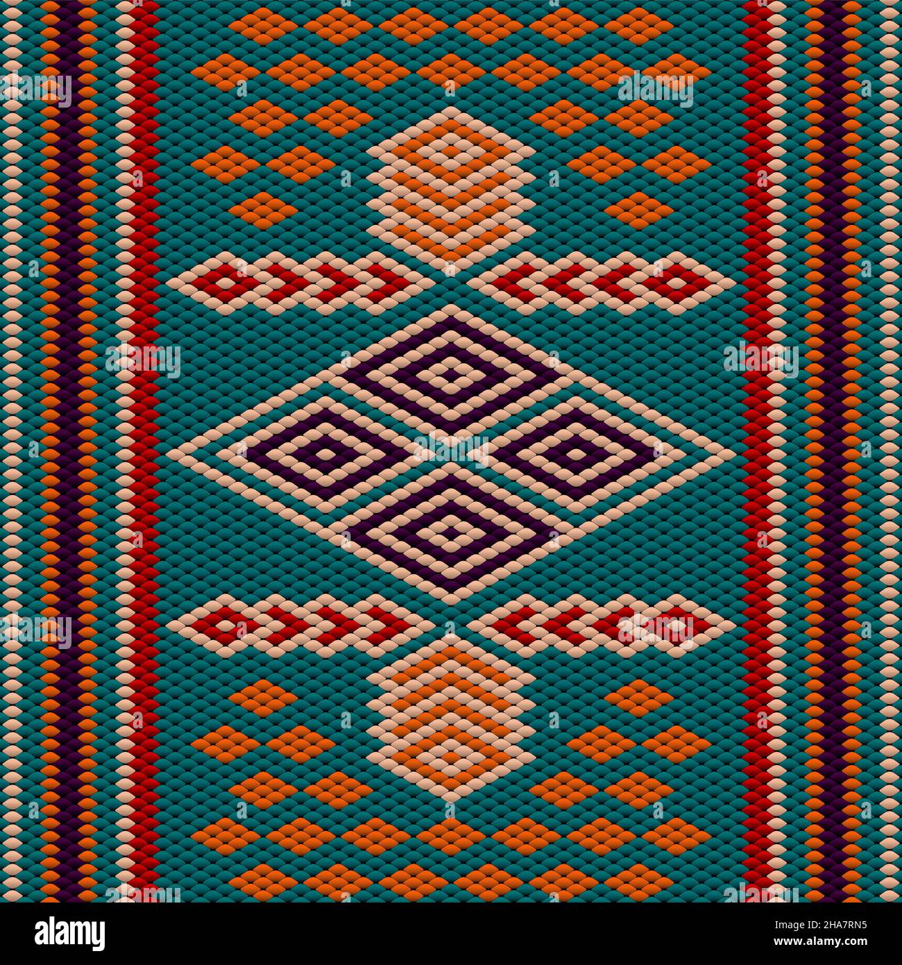 Senza giunture, etnico, popolare, modello nazionale, ornamento. Creato per la decorazione e il design. Foto Stock