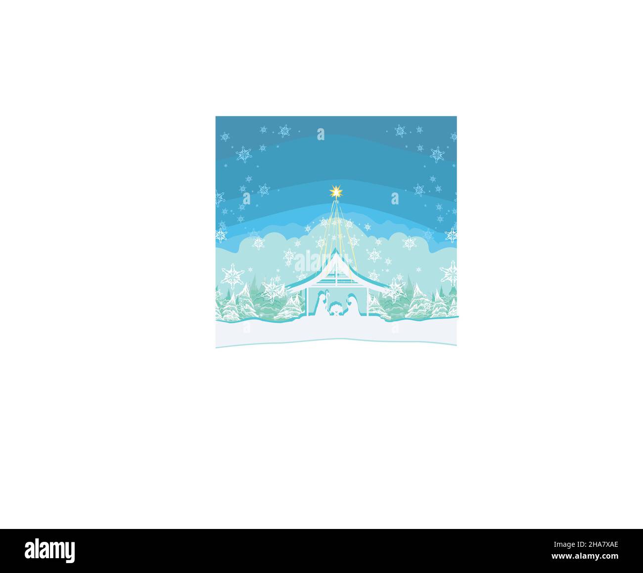 La nascita di Gesù a Betlemme - scheda astratto Illustrazione Vettoriale