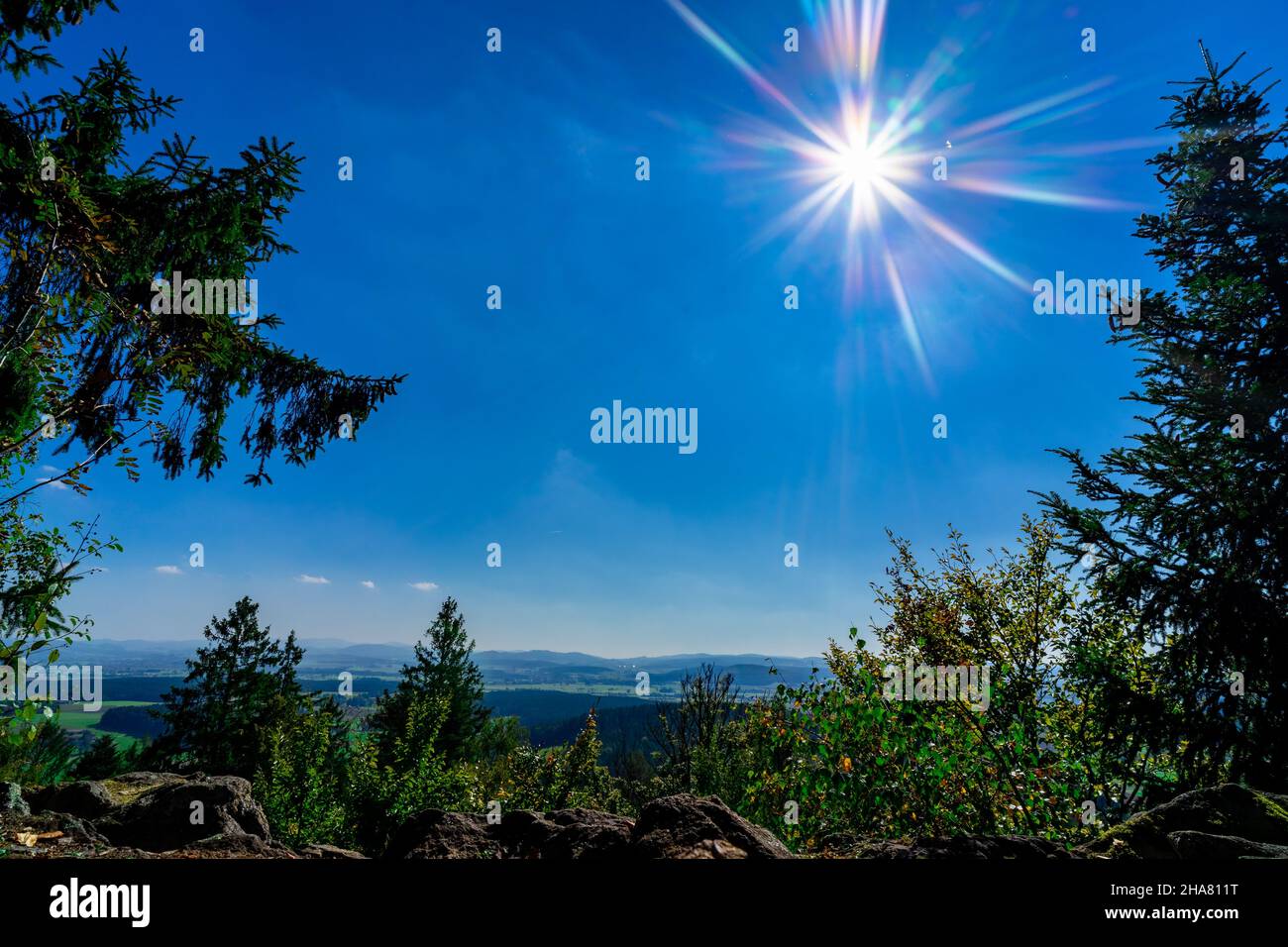 Escursioni a Kuernburg vicino a Stamsried nelle foreste bavaresi Foto Stock