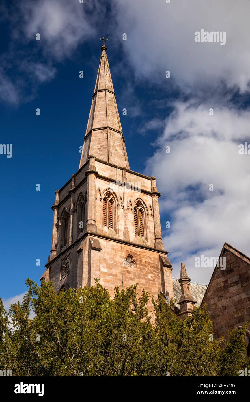 Regno Unito, Cumbria, Allerdale, Keswick, la guglia della Chiesa Parrocchiale di San Giovanni Foto Stock