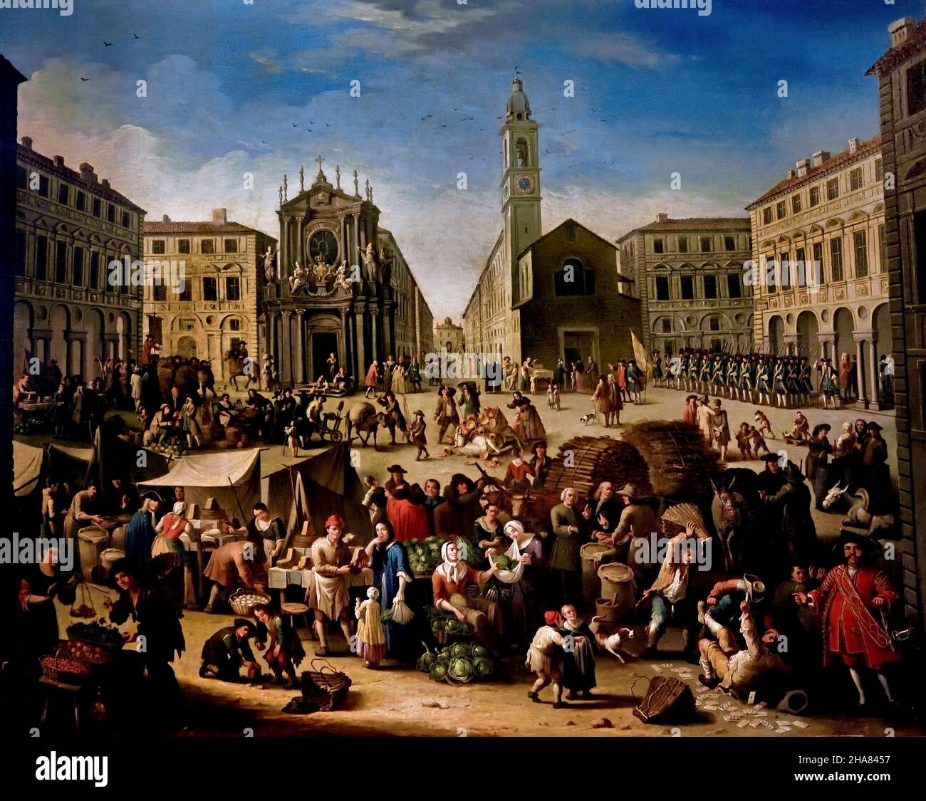 Mercato di Piazza San Carlo 1751 di Giovanni Michele Graneri 1708-1762 Italia. Piemonte Torino Palazzo Madama Foto Stock