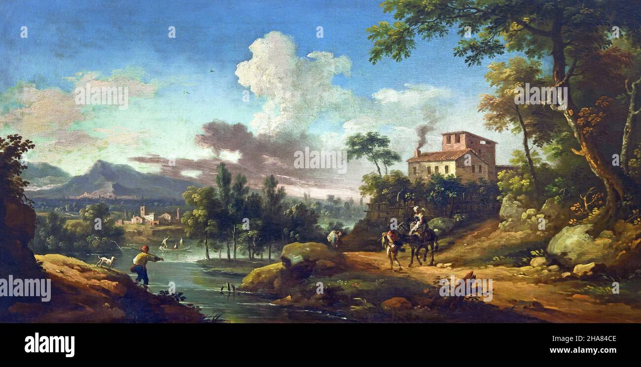 Paesaggio Italiano di V.A. Cignaroli 1730-1800 Torino Palazzo reale - il Palazzo reale di Torino è un palazzo storico della Casa Savoia, Italia, Foto Stock