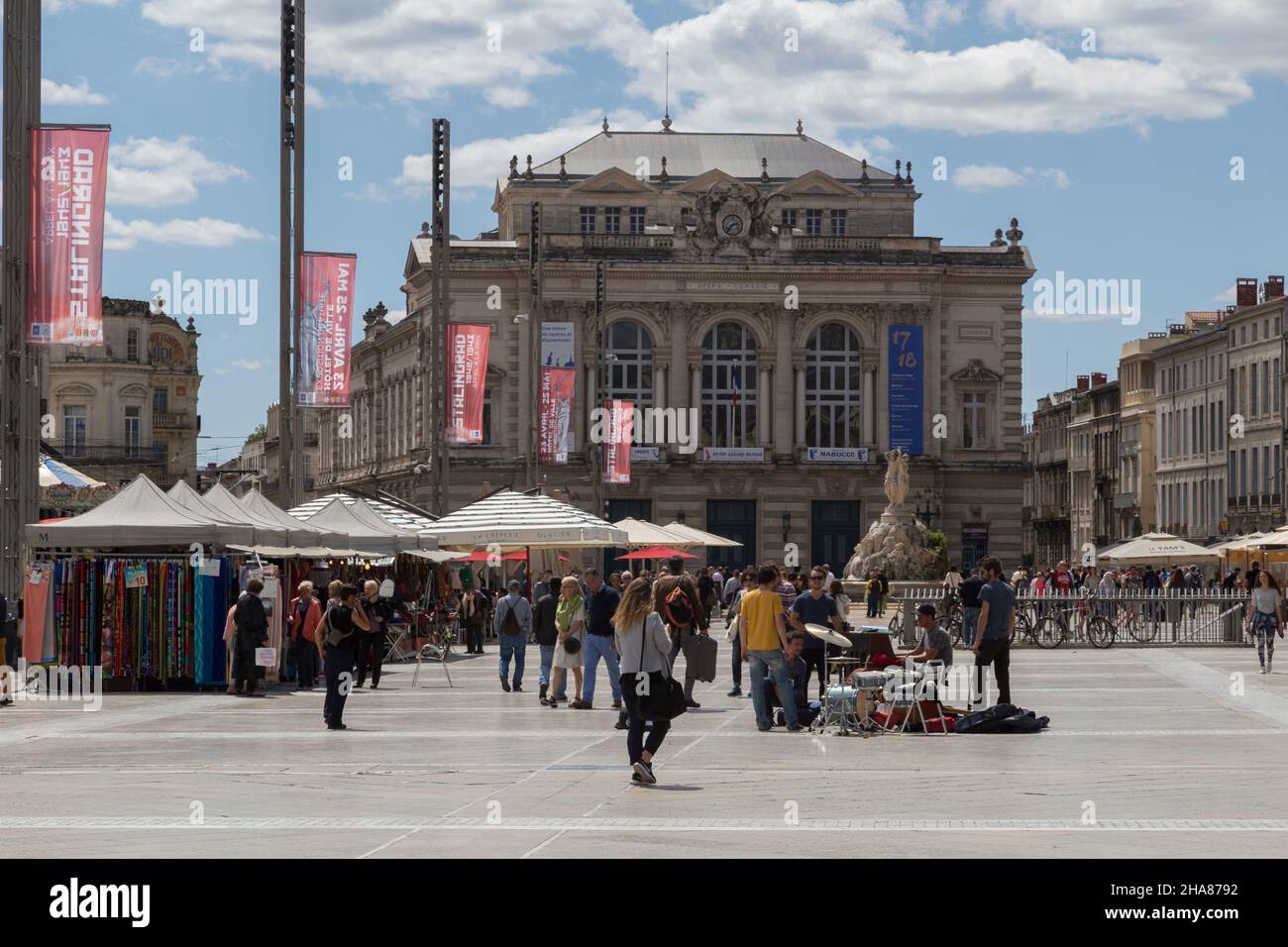 Place de la Comedie a Montpellier. Occitanie, Francia Foto Stock