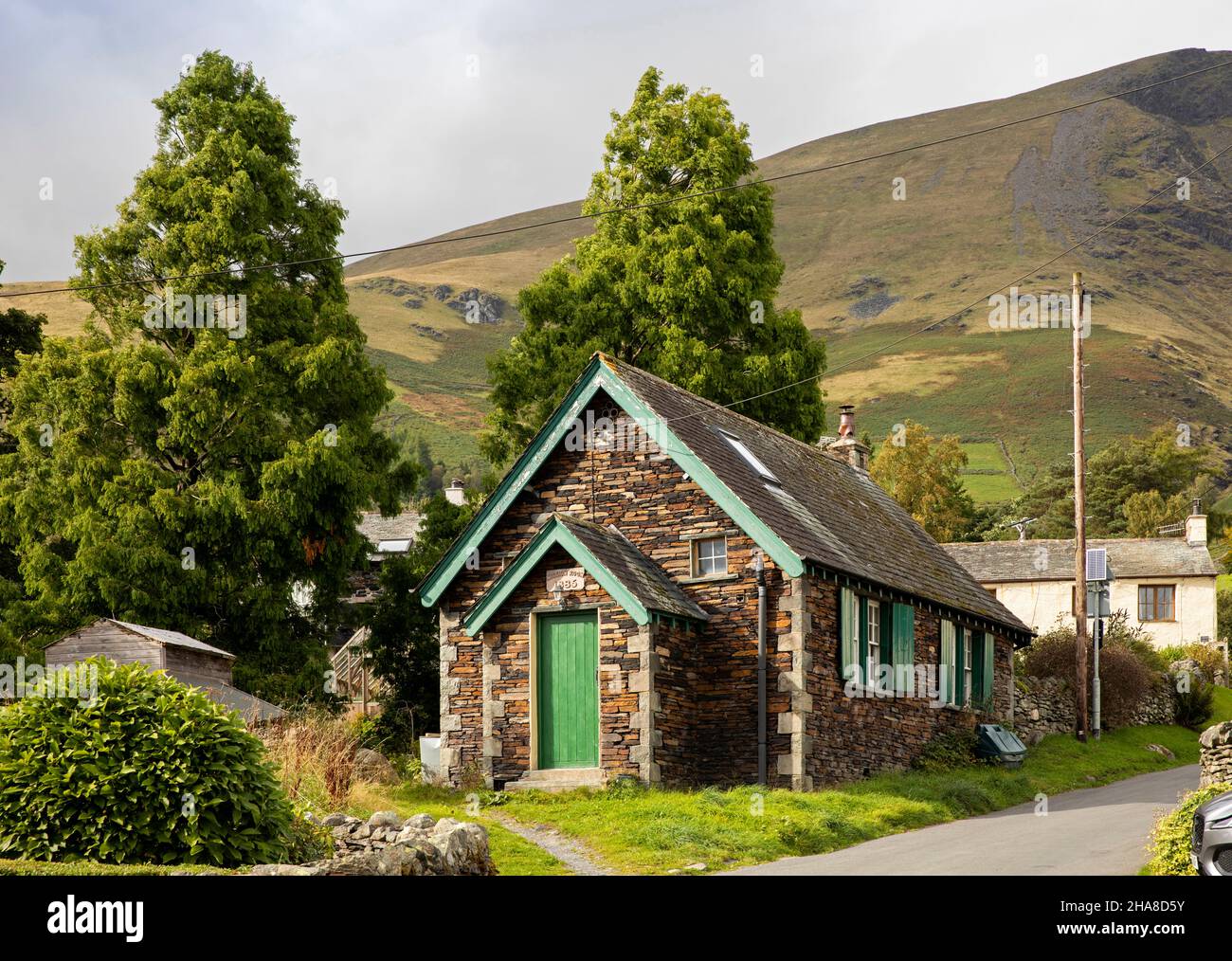 Regno Unito, Cumbria, Allerdale, Keswick, Threlkeld, Blease Road, 1885 Mission Room - Old School House Foto Stock