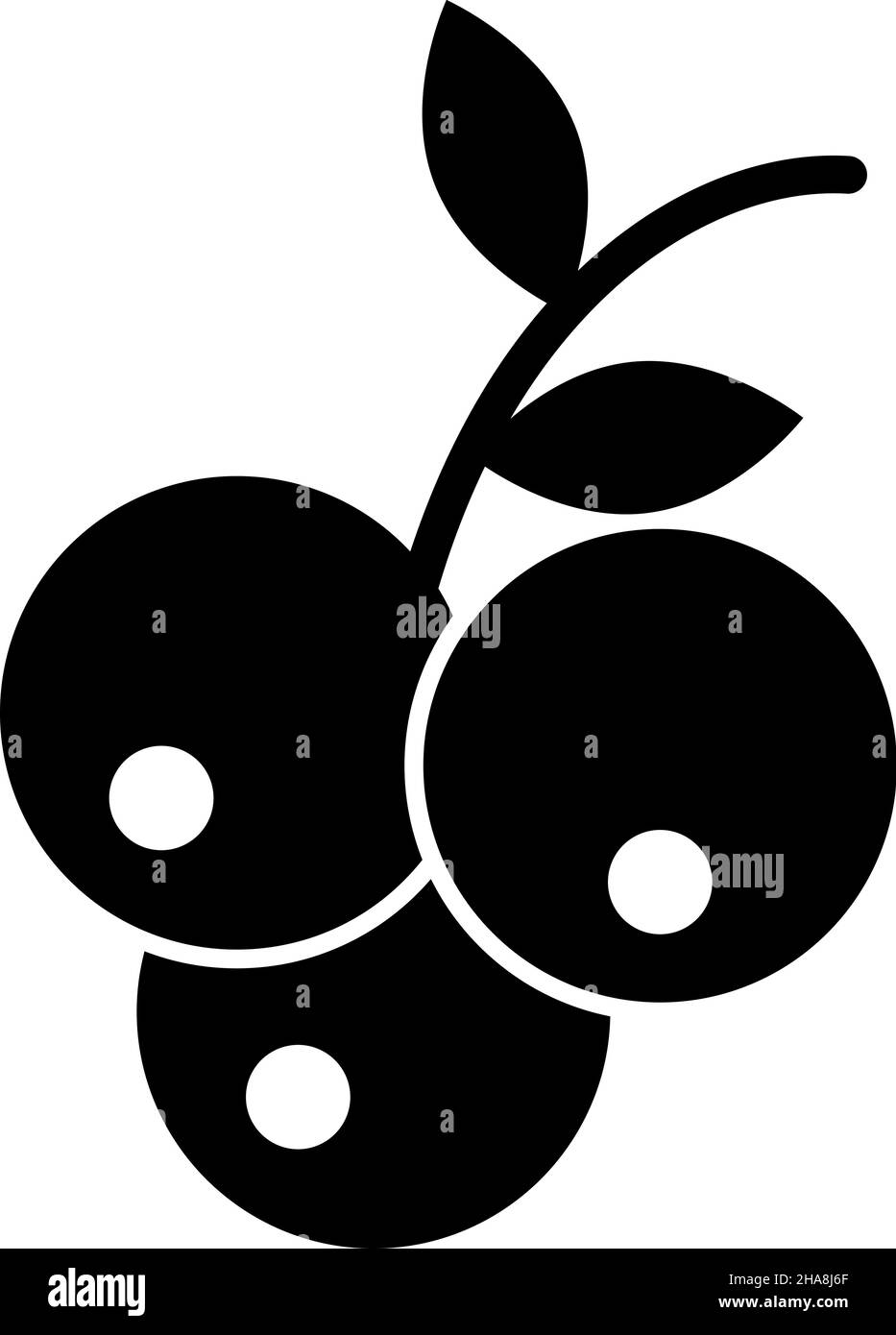 Icona Blueberry Glyph Fruit Vector Illustrazione Vettoriale