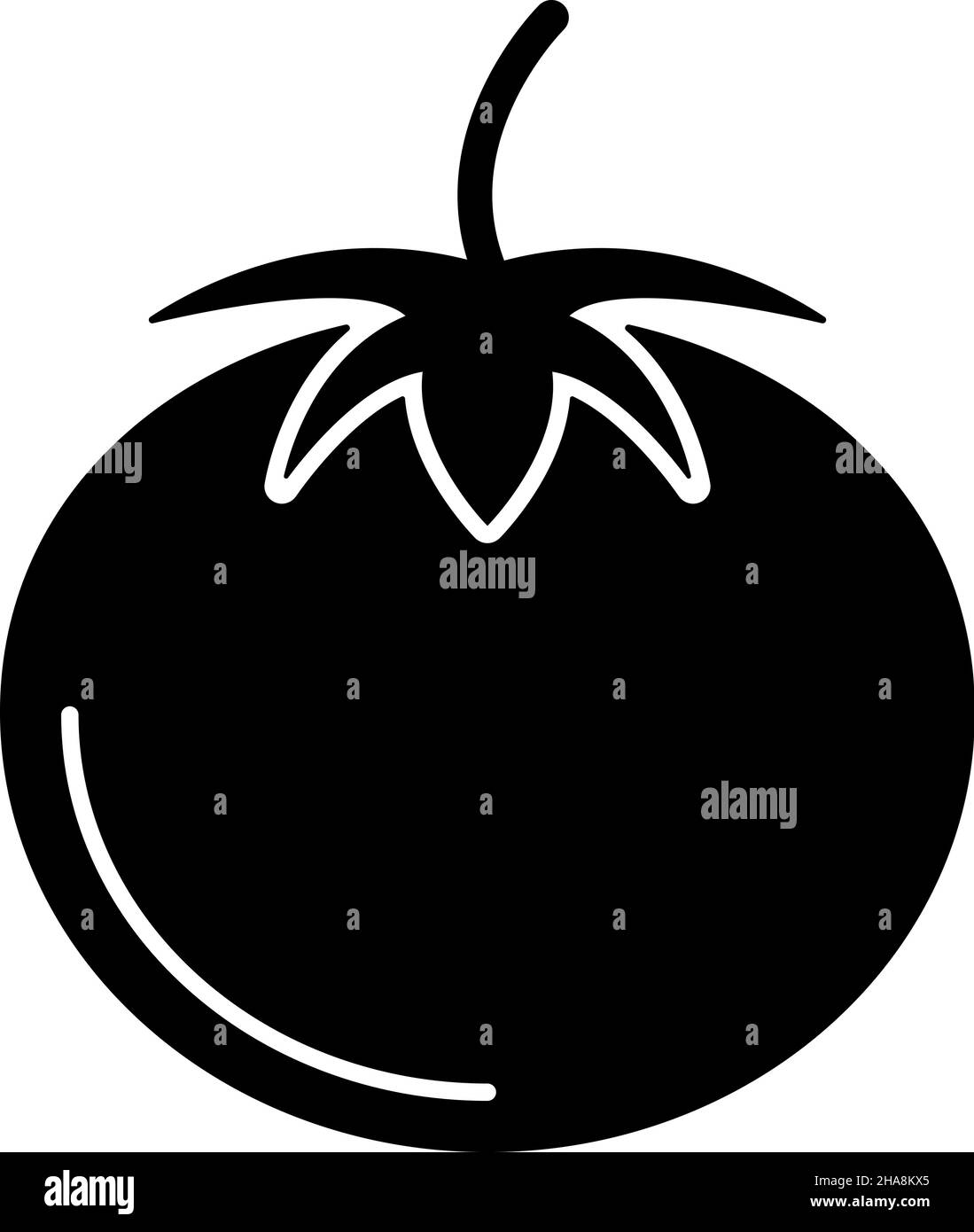 Tomato Glyph icona frutta vettore Illustrazione Vettoriale